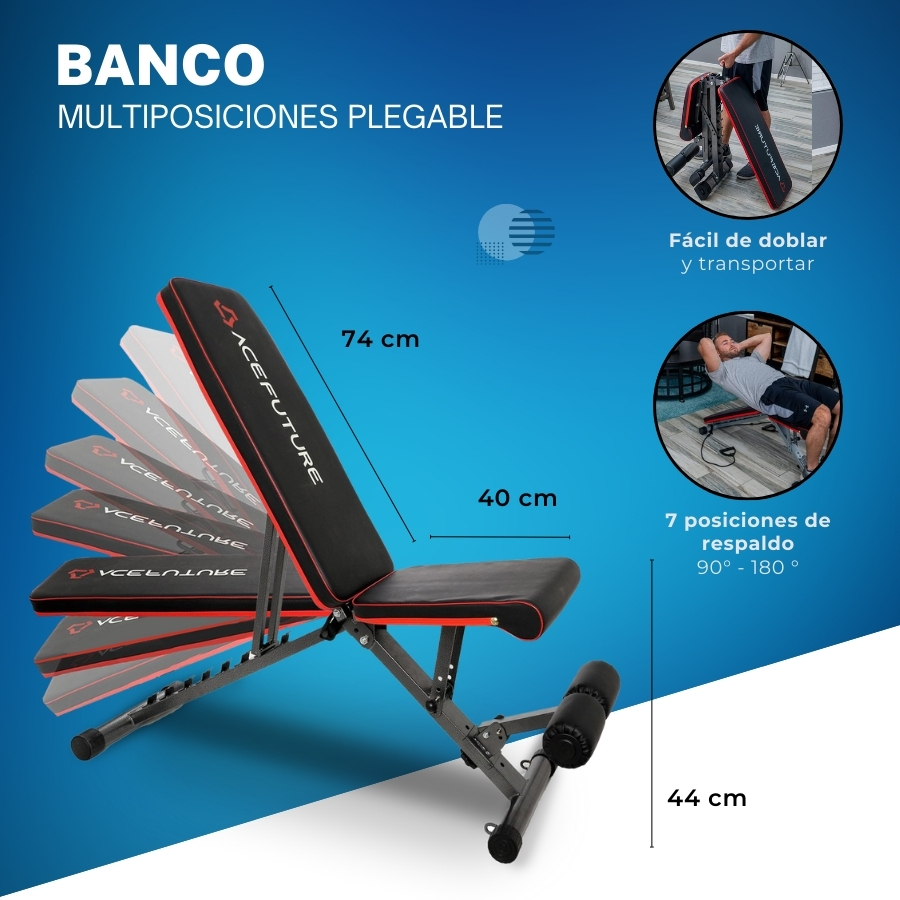 Banco Multiposiciones Plegable Ejercicio Gym En Casa