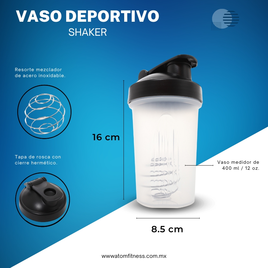 Vaso Deportivo Shaker Con Mezclador