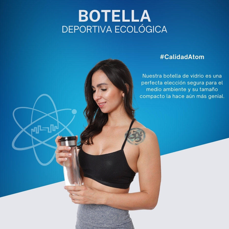 Botella Deportiva Termo Ecológico De Vidrio