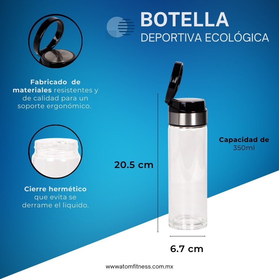Botella Deportiva Termo Ecológico De Vidrio