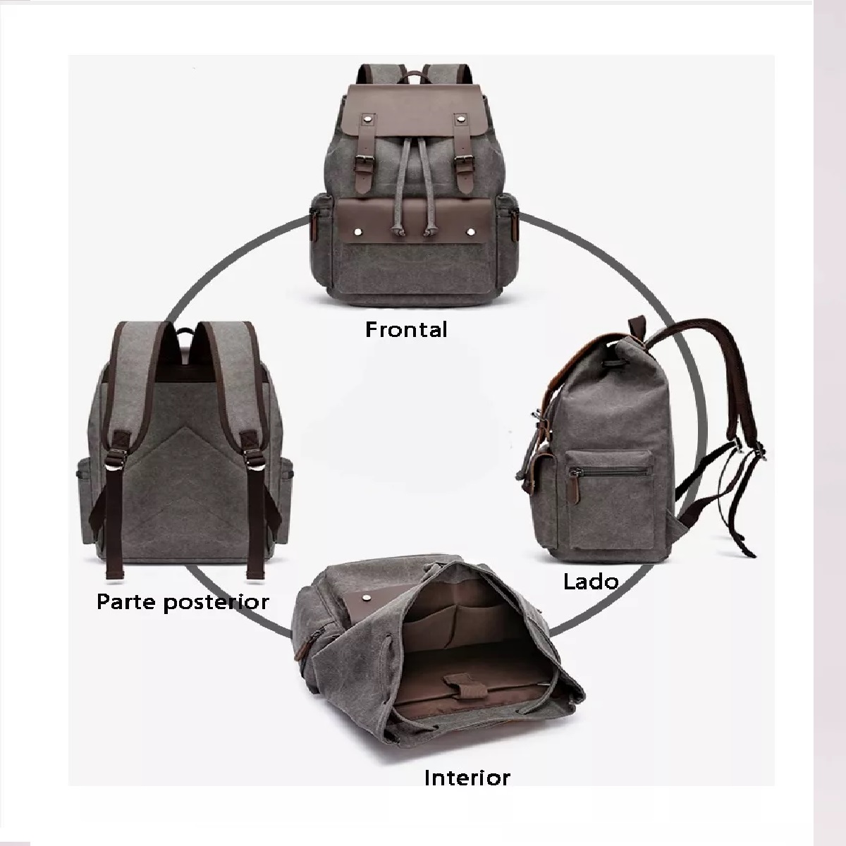 M Bolsa De Computadora Casual De Lona Bolsa De Mochilas Escolares