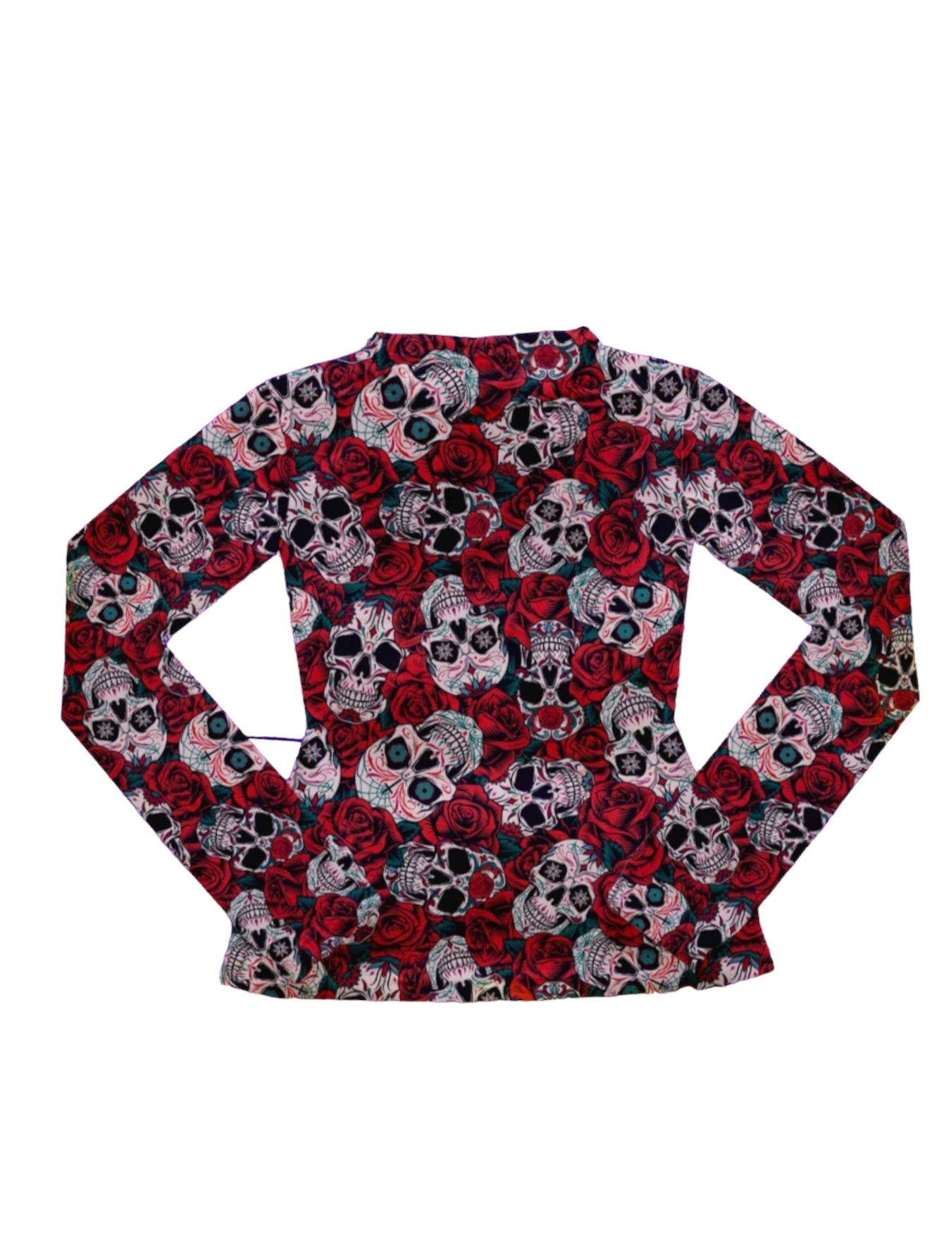 Blusa Mesh Transparente Mujer Diseño Calavera Día De Muertos