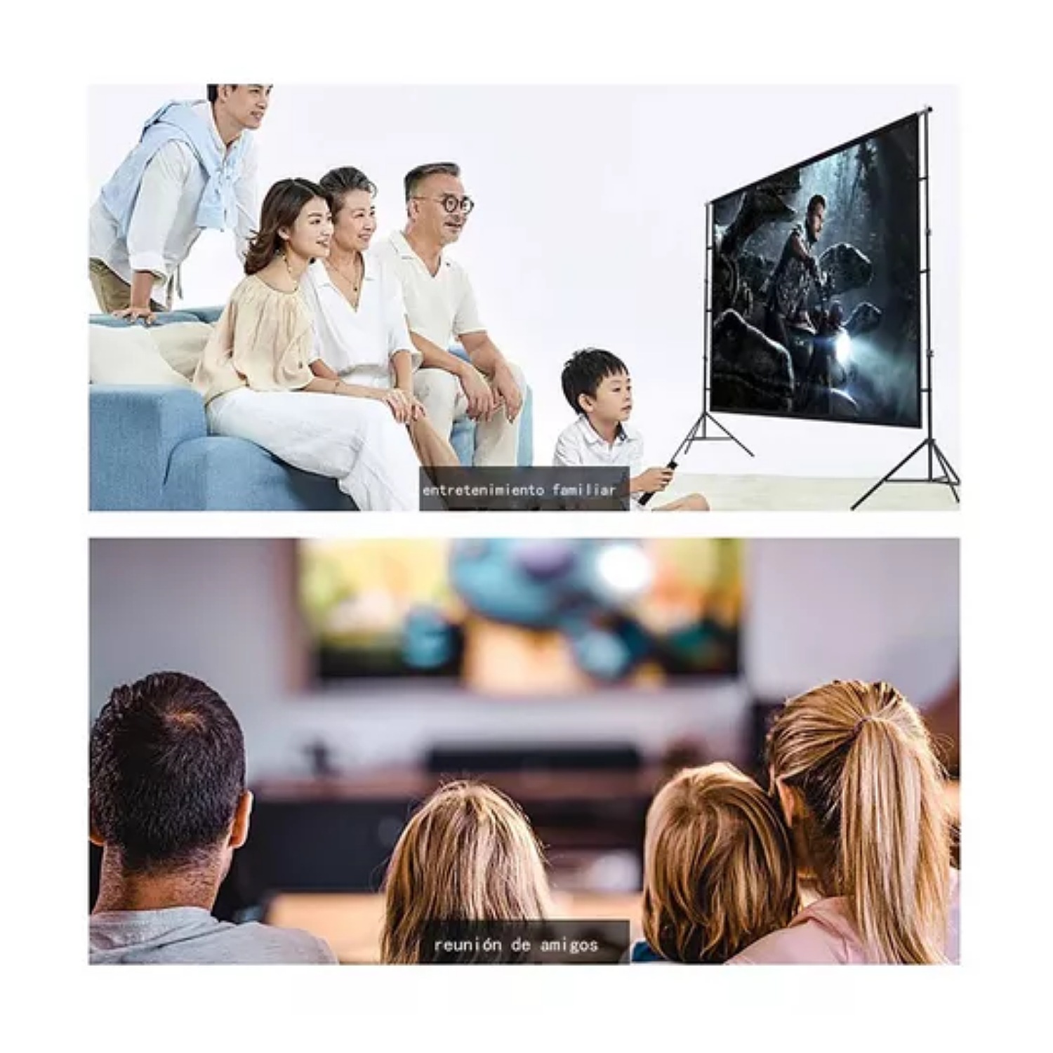 Pantalla Para Proyector Enrollable De 120 Con Tripie Soporte