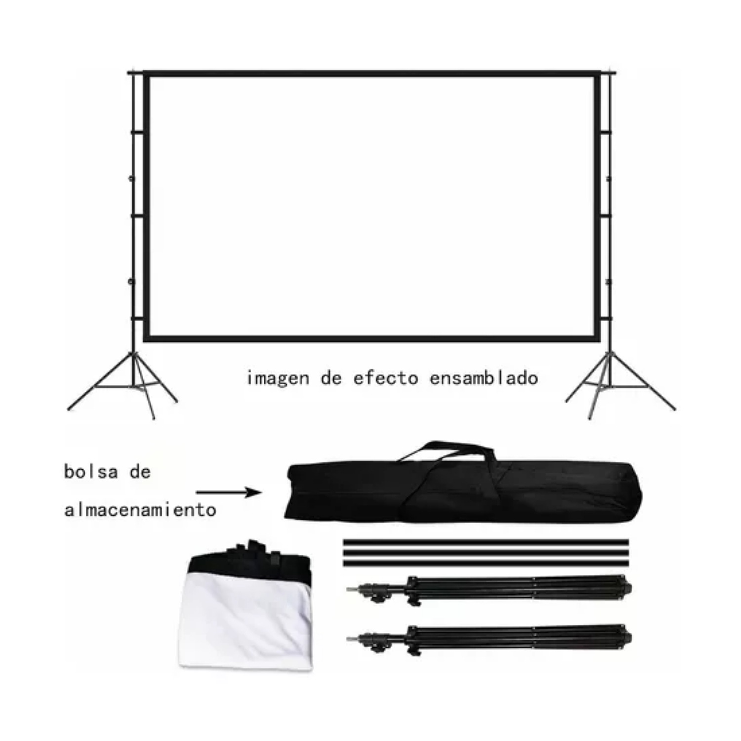 Pantalla Para Proyector Enrollable De 120 Con Tripie Soporte