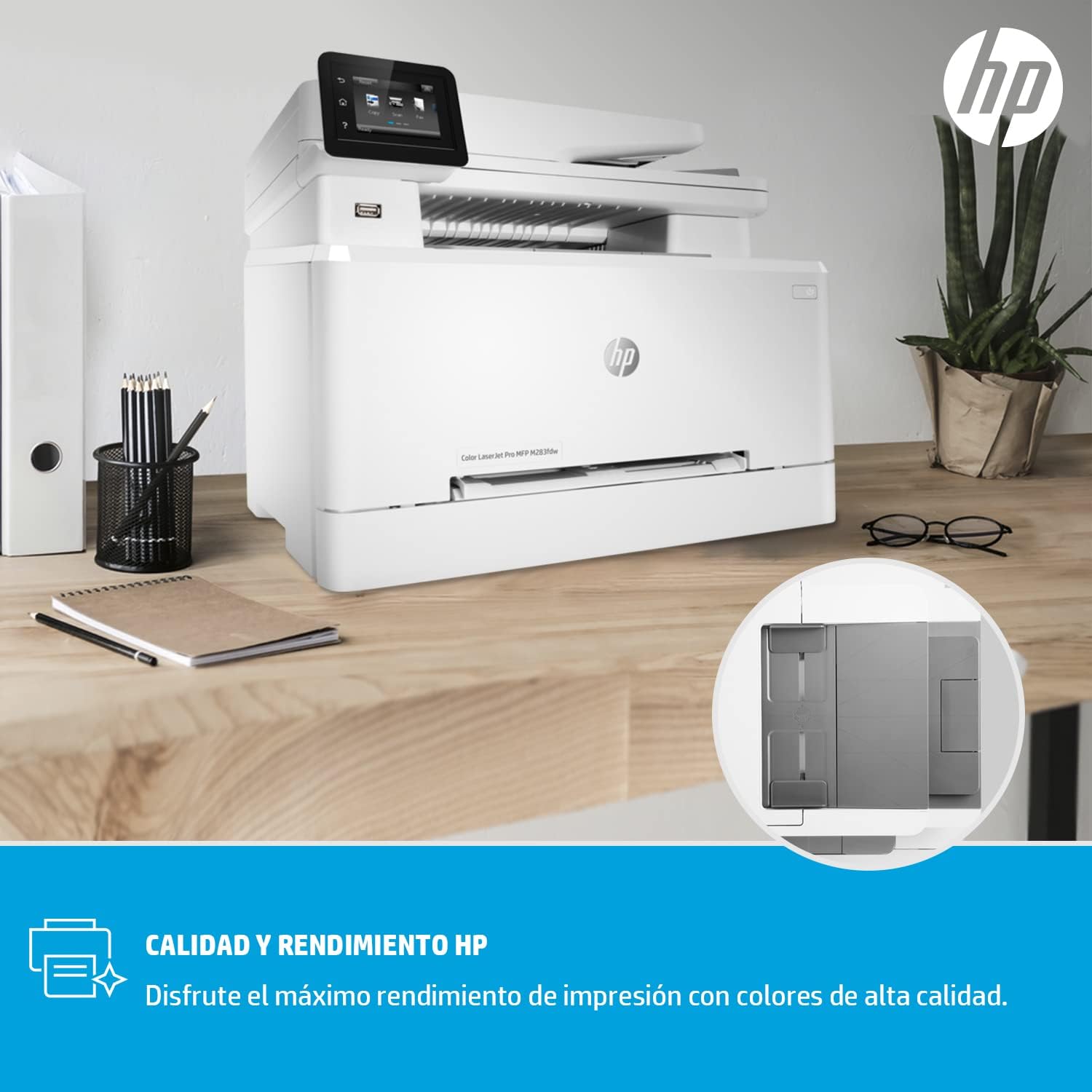 Impresora Multifuncional HP Color LaserJet Pro MFP M283fdw, WiFi, Impresión a doble cara, AAD (7KW75A)