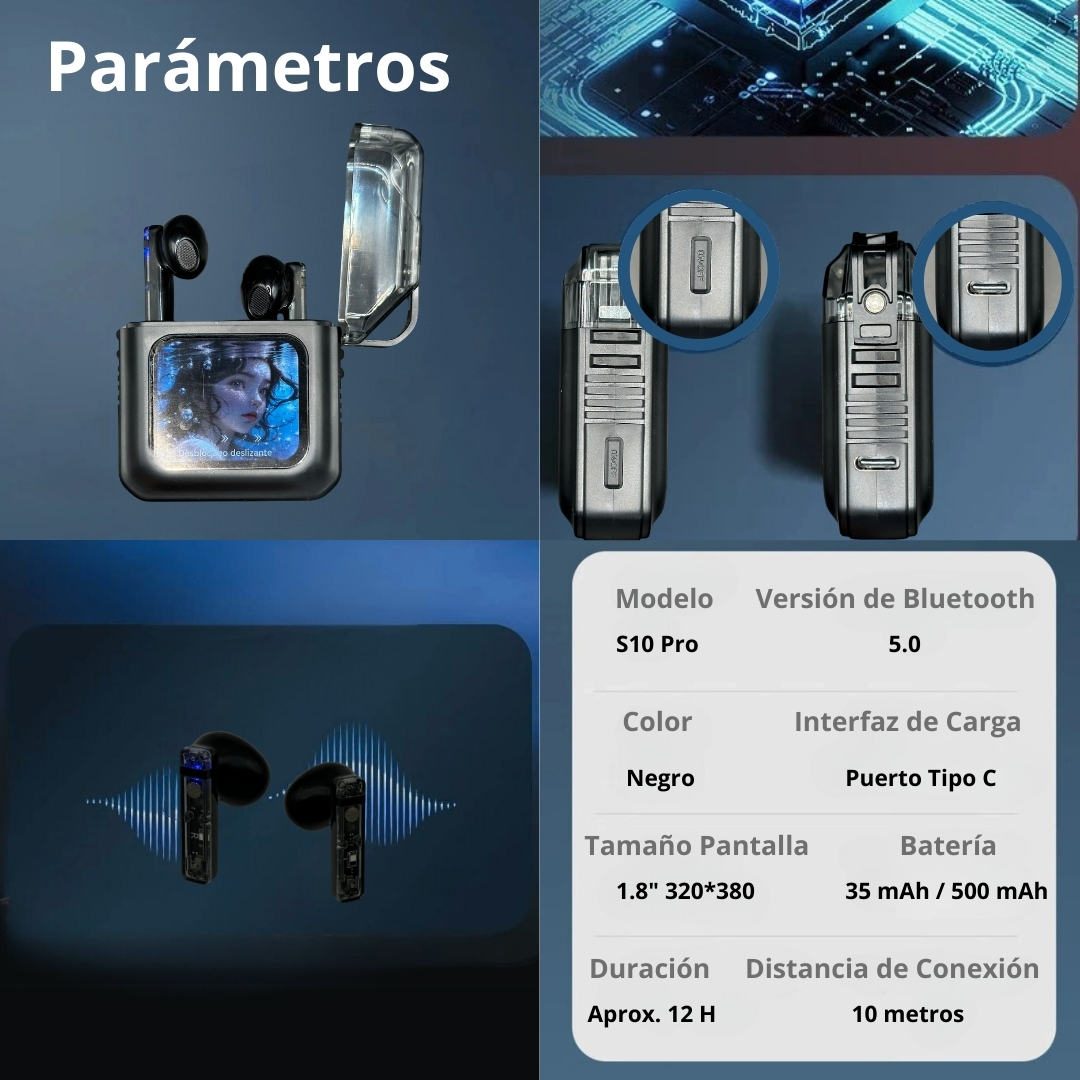 Audífonos Inalámbricos S10 Pro Negro