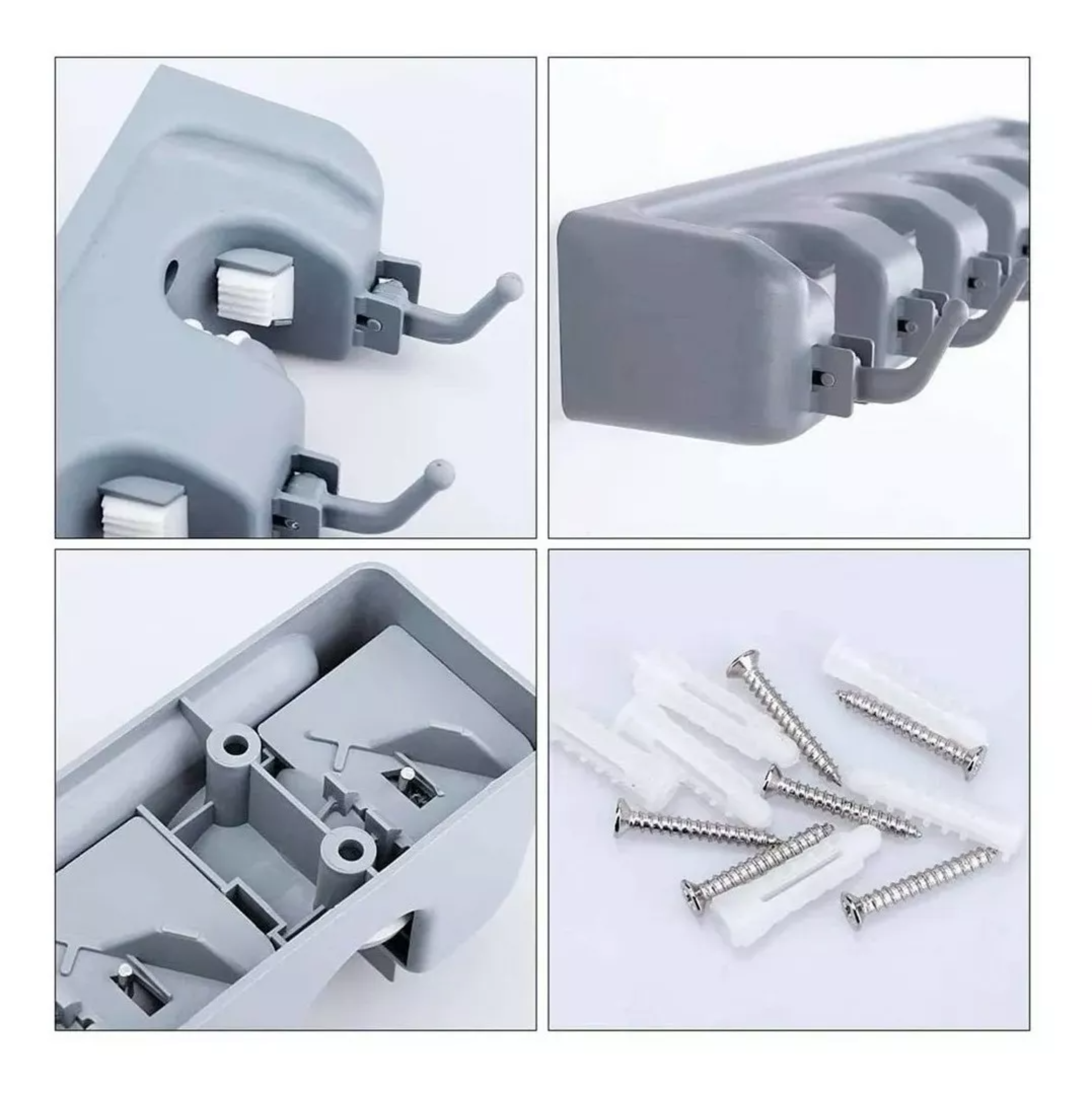 Porta Escobas Organizador De Escobas 5 Espacios Y Ganchos