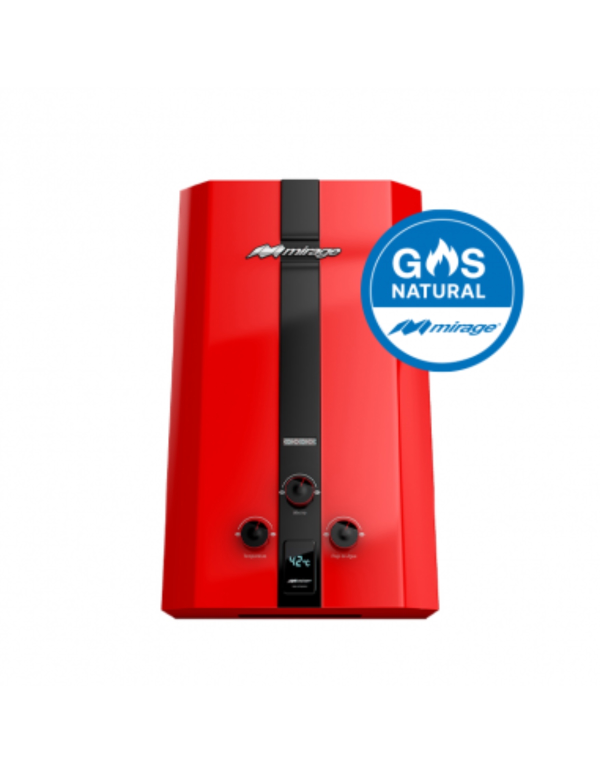 Calentador de Agua Mirage MBF06ZC Flux Gas Natural 1 Servicio Rojo 2 Años Garantía C/Fábrica ENDY5