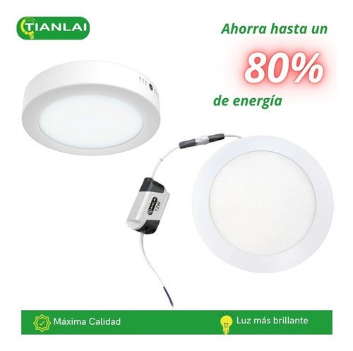 Lampara Led De Sobreponer 18w Plafón Pack 10 Piezas Color Blanco