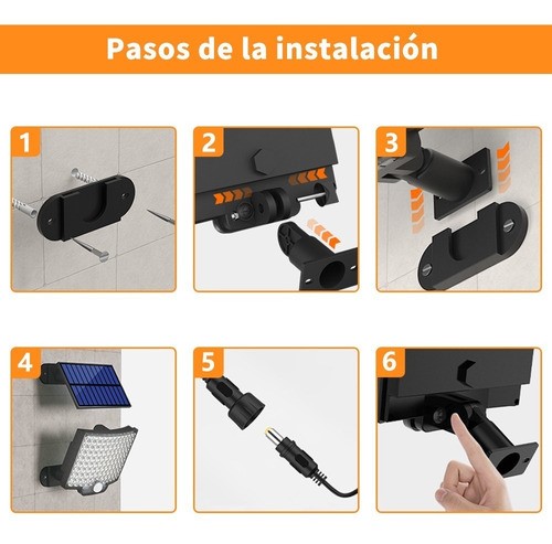 Llinpi® Lámpara Solar De Pared Exteriores Sensor Luz 4 Modos