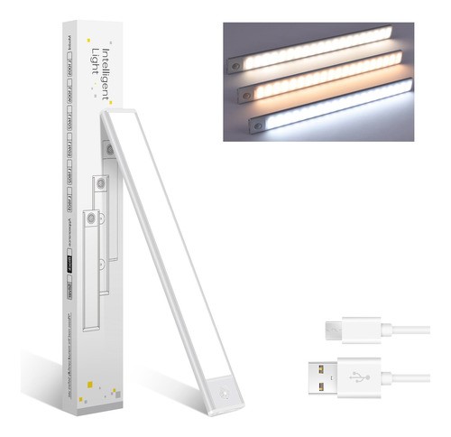 Lámparas Recargables Pared Con Sensor Movimiento 80led 40cm blanco