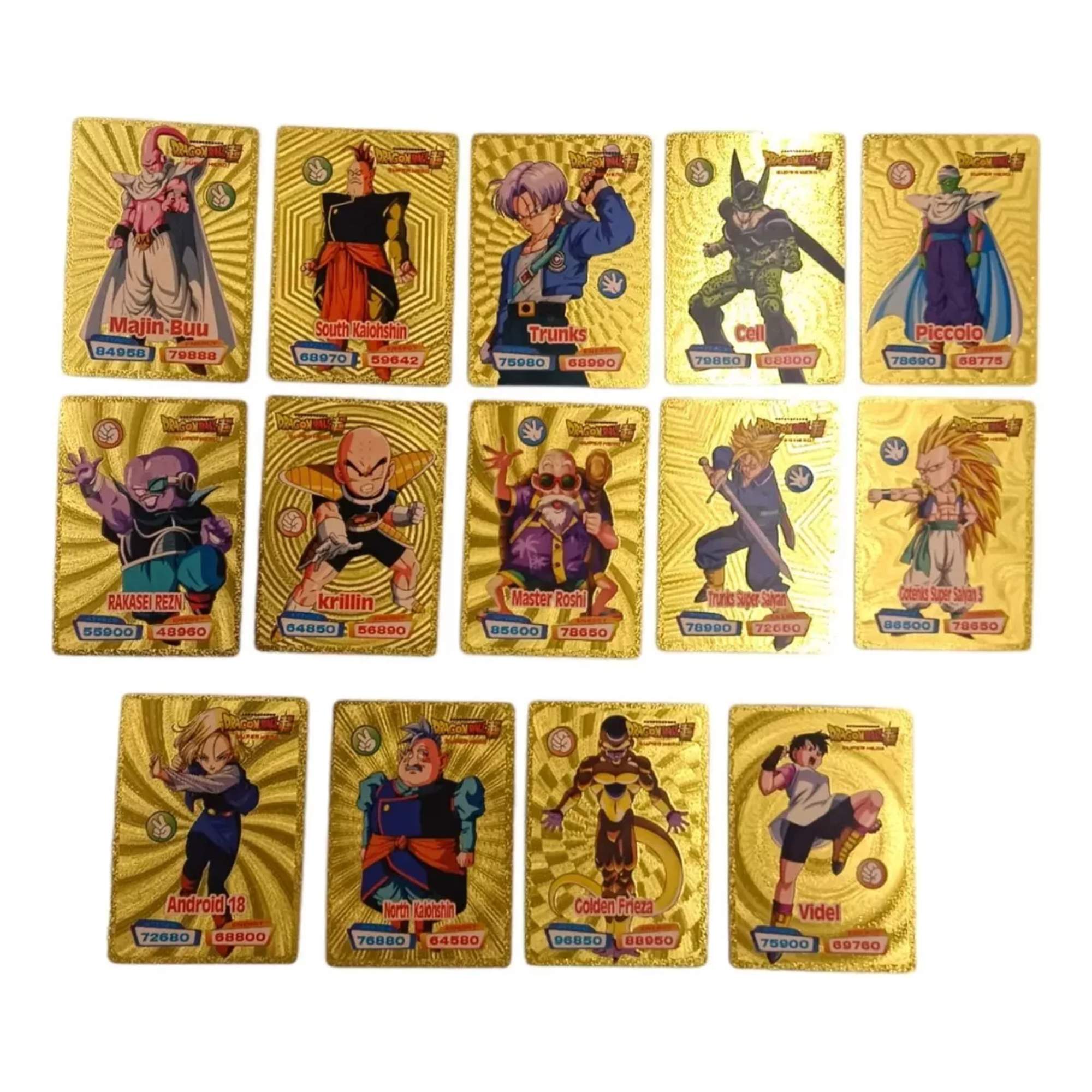 Juego De Cartas Tarjetas Dragon Ball Doradas Colección 55pz