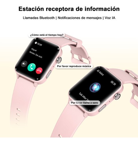 Reloj Inteligente Mujer, Smartwatch, Llamada, Asistente Voz
