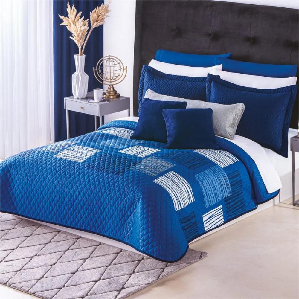Edredon Ligero Neo Lugano 2V Azul King Size Xl Concord
