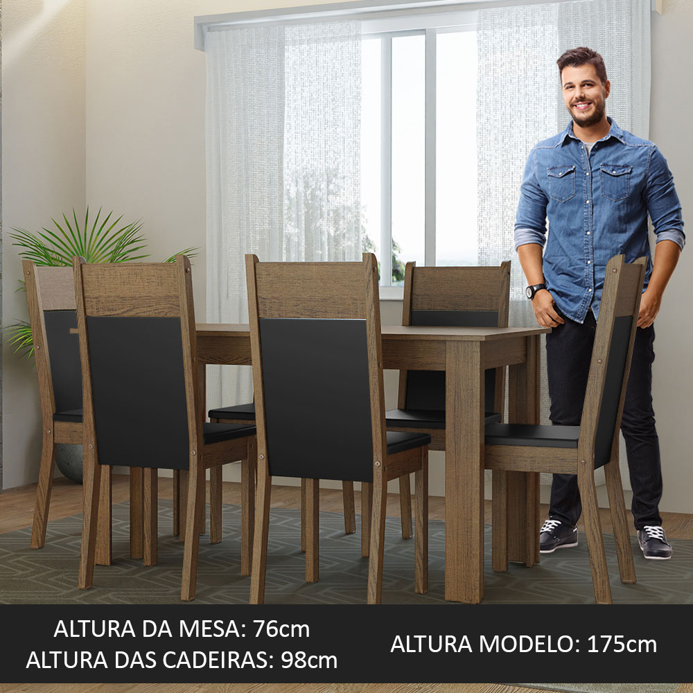 Juego de Comedor com Mesa y 6 Sillas Madesa Bahamas MN