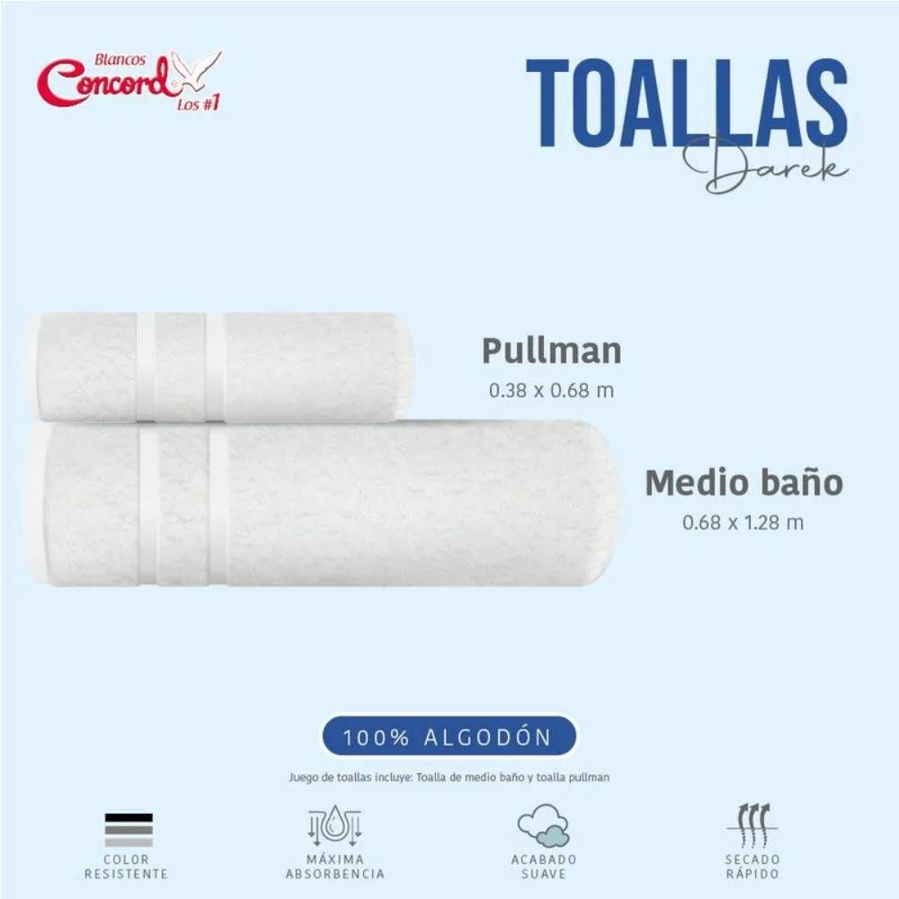 Juego Toallas De Baño Darek Azul Maui Acabado Suave Concord