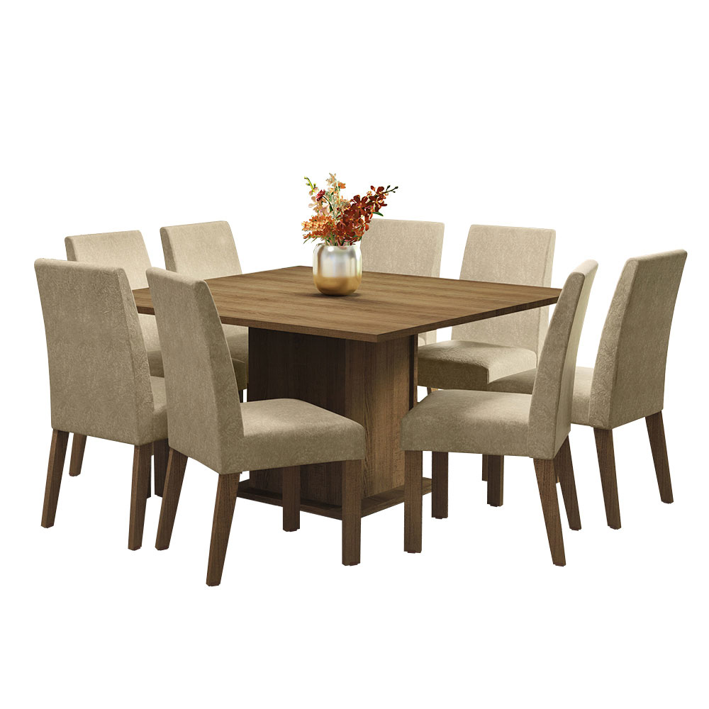 Juego de Comedor con Mesa y 8 Sillas Madesa Doris MI