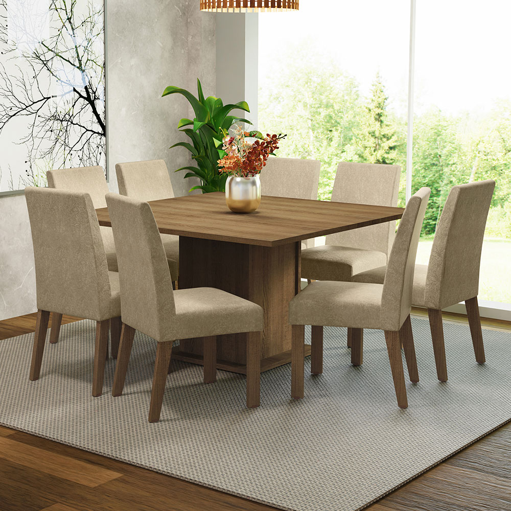 Juego de Comedor con Mesa y 8 Sillas Madesa Doris MI
