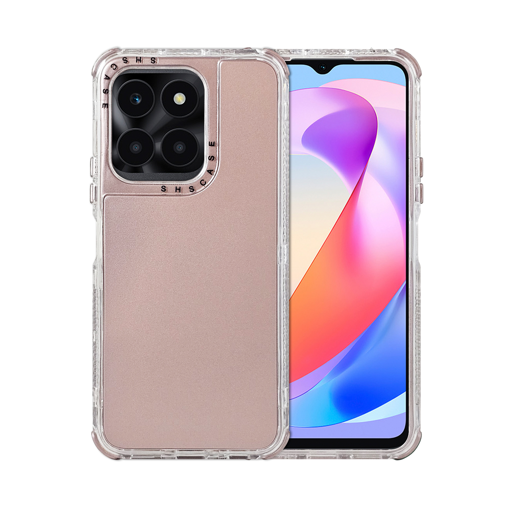 Funda Uso Rudo Rainbow 360 Rosa Para Honor X6a / X5 Plus 