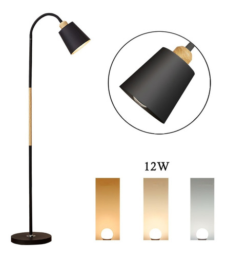 Lamparas De Piso De Metal Moderna Minimalista Ajustable 12w