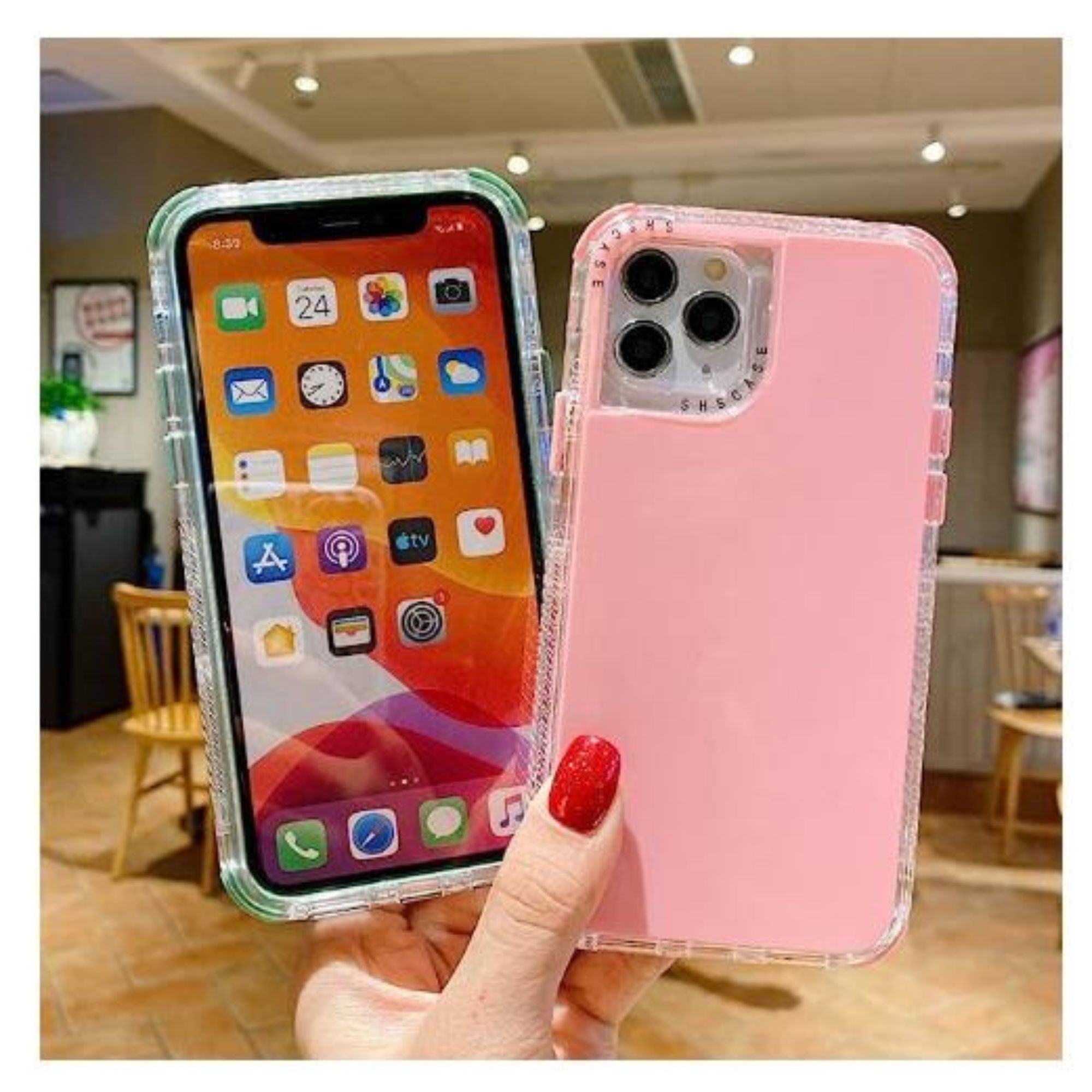 Funda Uso Rudo Rainbow Paint Negro Para iPhone 15 Pro Max
