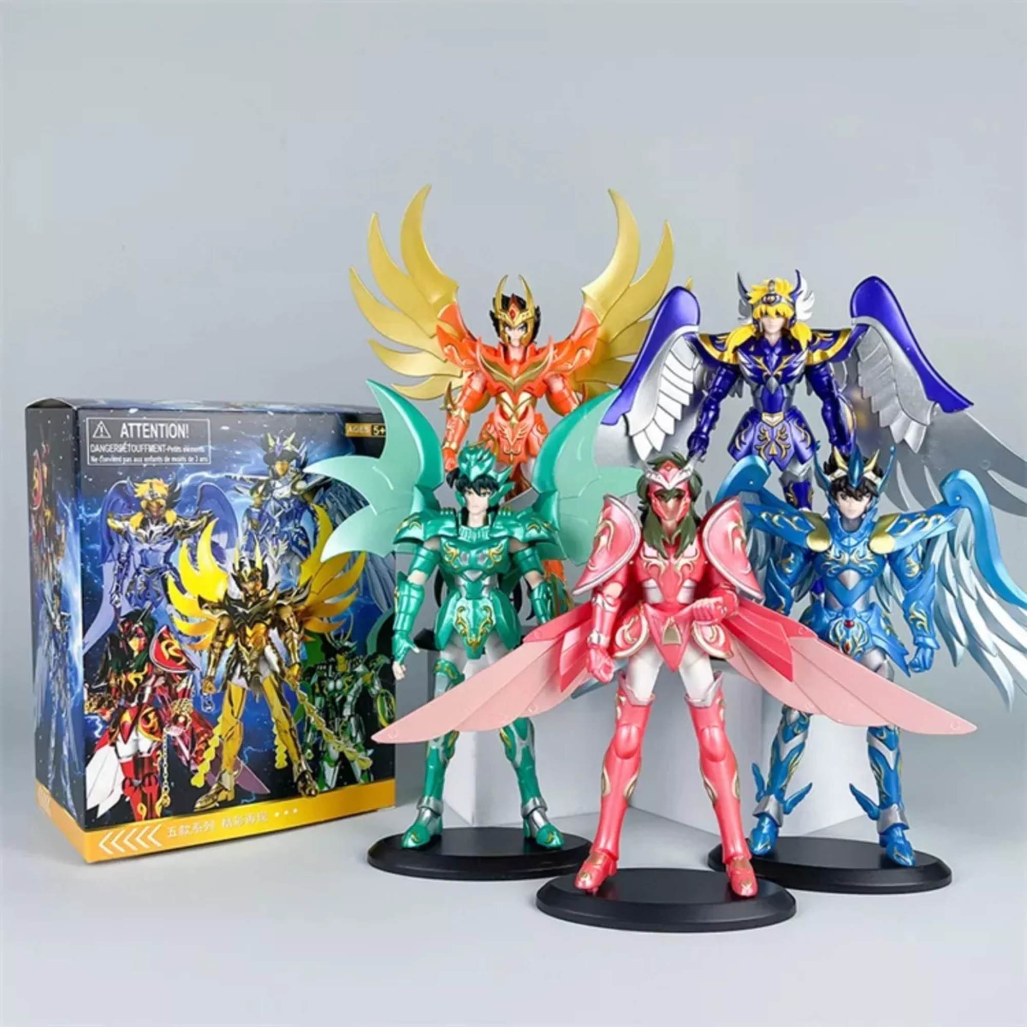 5 Figuras Caballeros Del Zodiaco Saint Seiya Armadura Divina