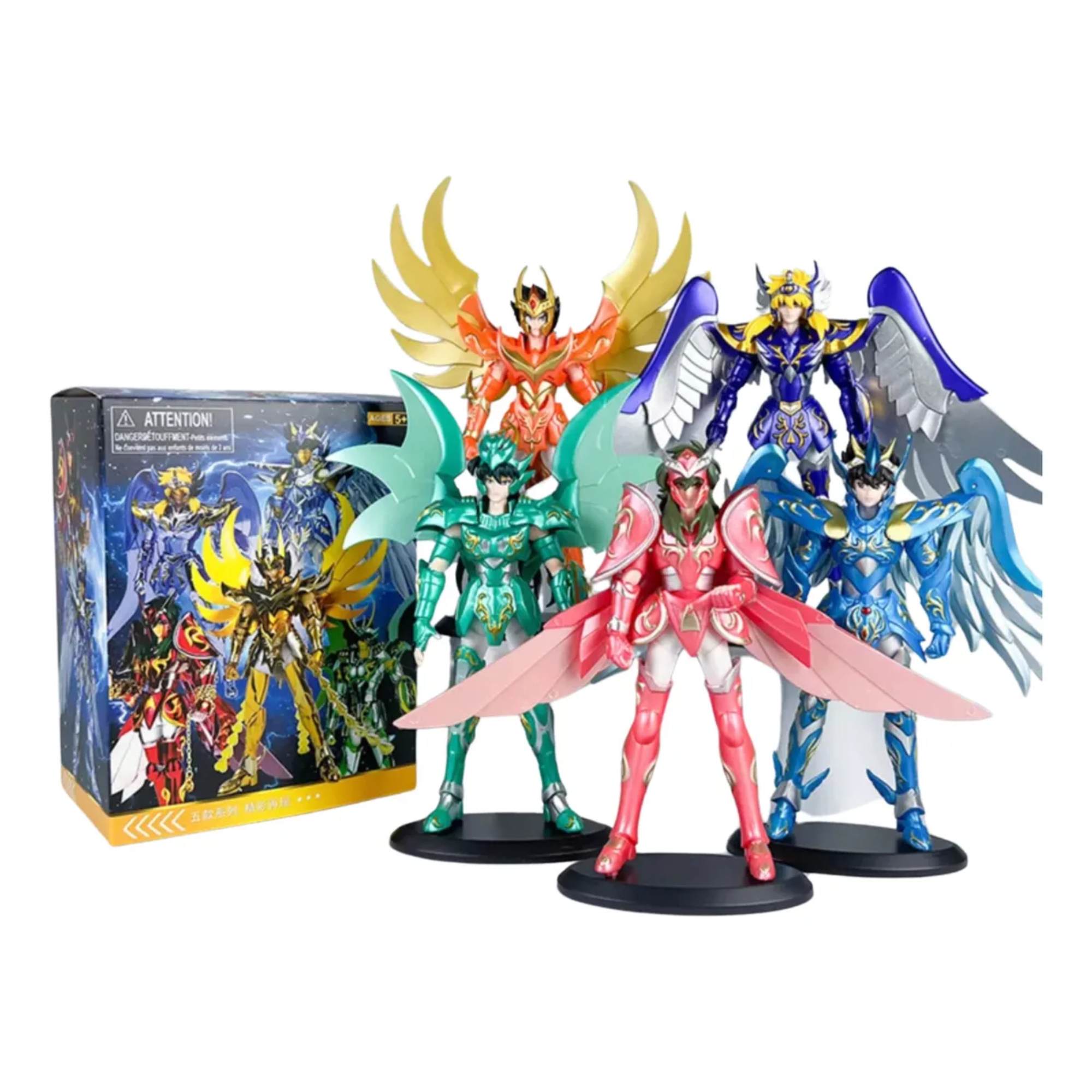 5 Figuras Caballeros Del Zodiaco Saint Seiya Armadura Divina