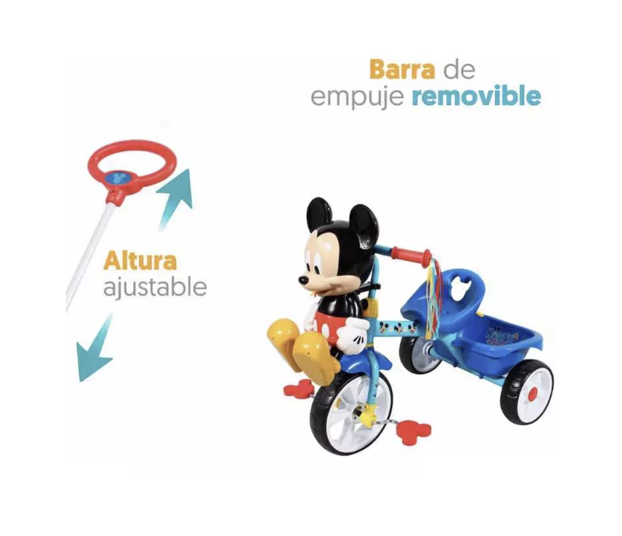 Triciclo Apache Mickey Mouse 2 En 1 Azul