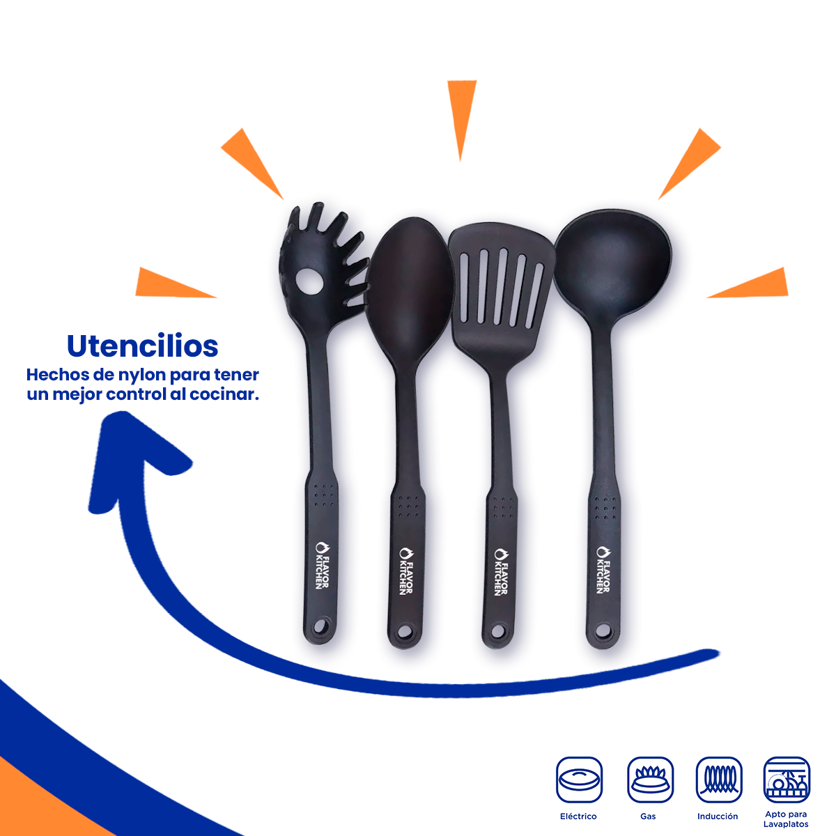 Batería De Cocina Flavor Kitchen Acero Inox Quirúrgico 12 Pz
