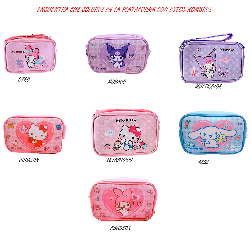 Bolso Bandolera Lapicera Escolar dibujos animados