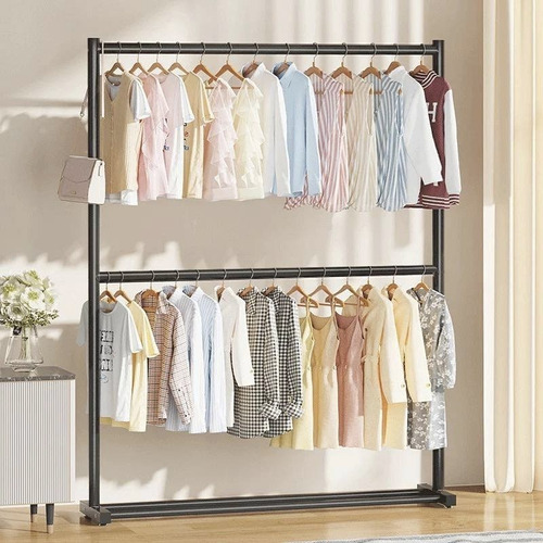 Rack Perchero Doble Nivel Organizador Ropa 100 X 180 Cm