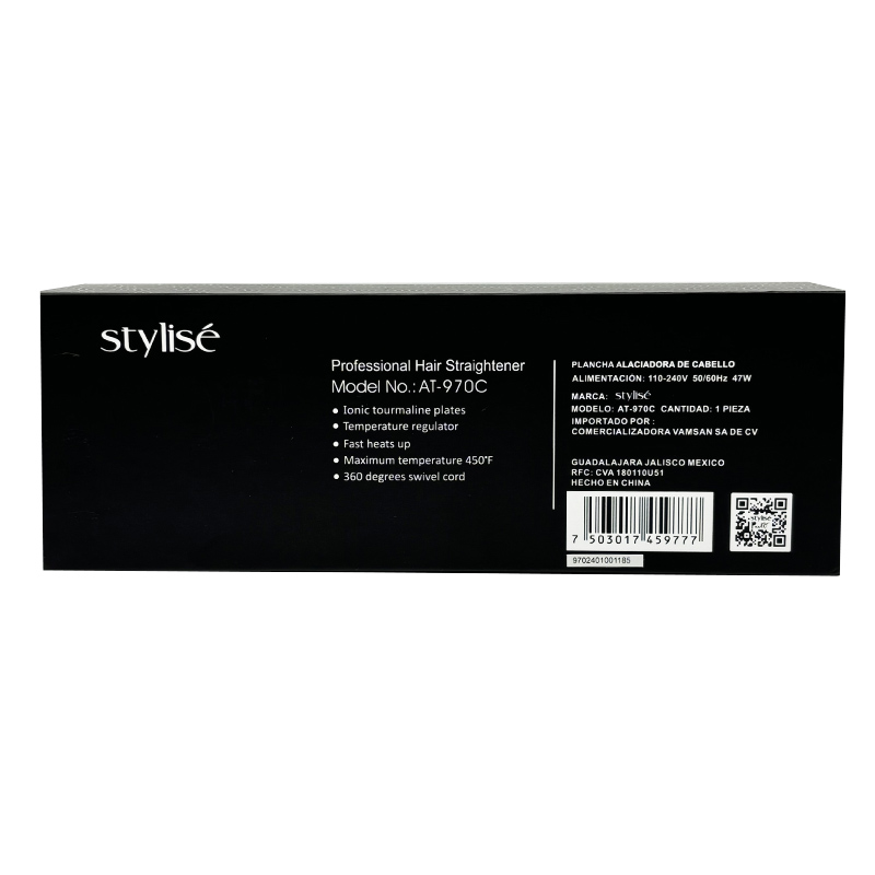 Stylisé Plancha Alaciadora Mod AT 970C Negro Rosa 