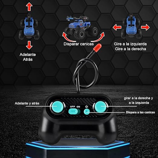 AI-PIKA Coche RC,Todoterreno Acrobático RC 2.4GHz，Dispara 5000 Rondas de Bombas de Agua, Juguete de Regalo Perfecto，Regalo de Navidad，Apto para niños y niñas Mayores de 5 años