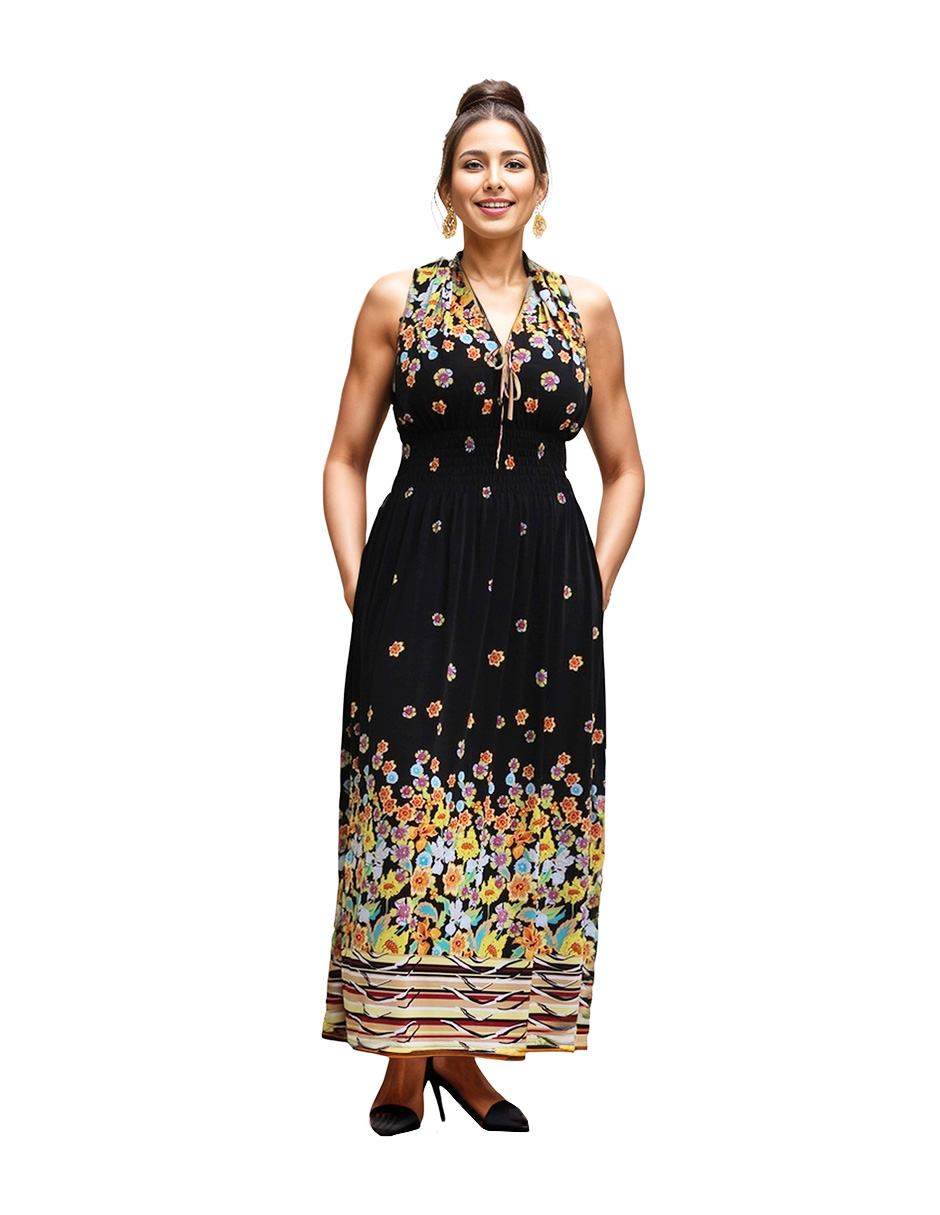 TOM TAILOR Vestido Para Mujer Con Estampado Y Botón, 31117