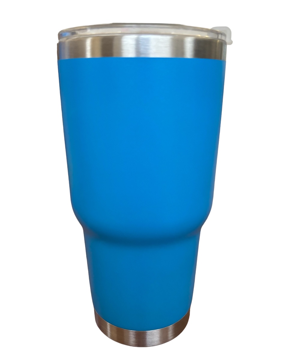 Termo de acero inoxidable Superman color azul claro 30 Oz