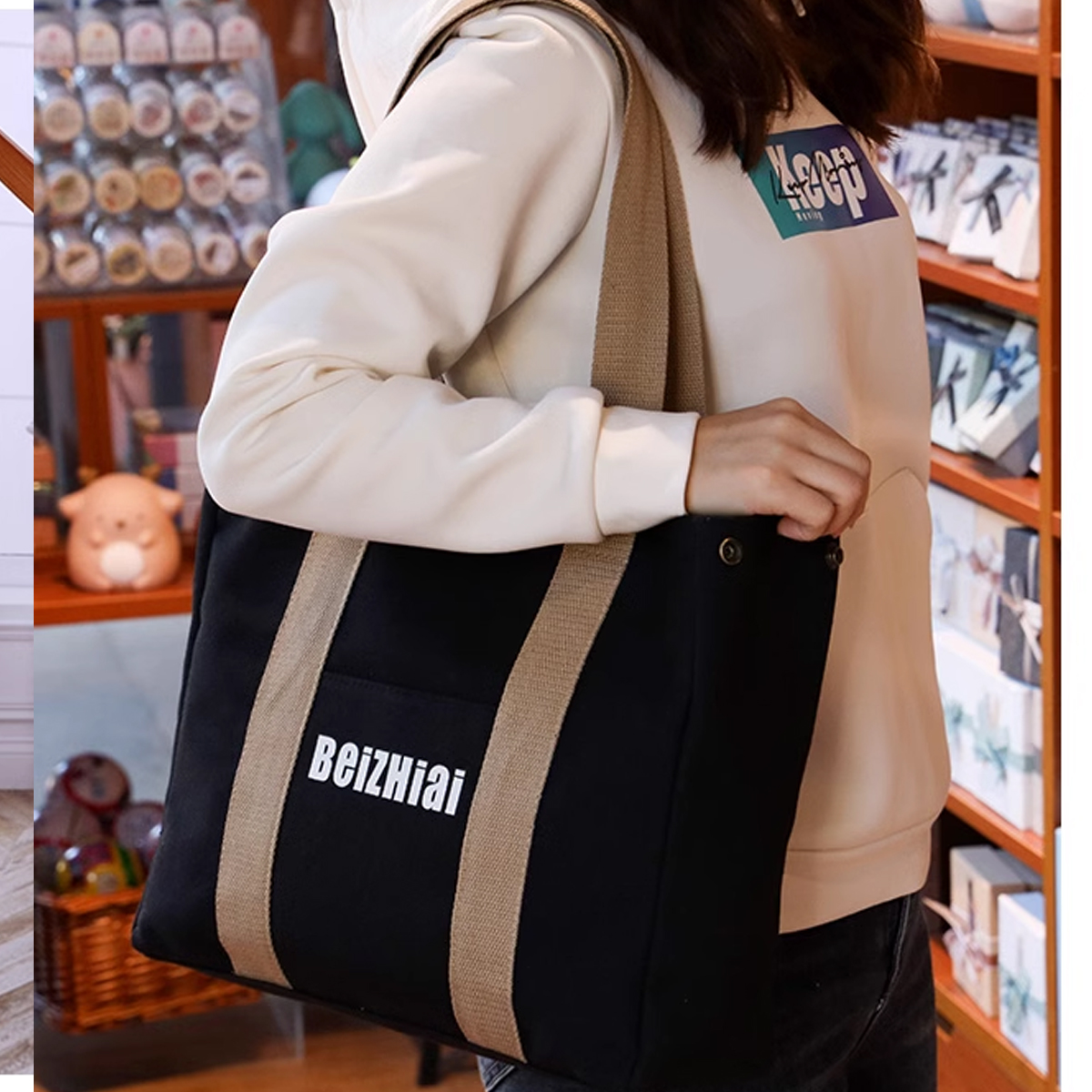 Bolsa De Lona Estilo Japonés De Gran Capacidad Resistente