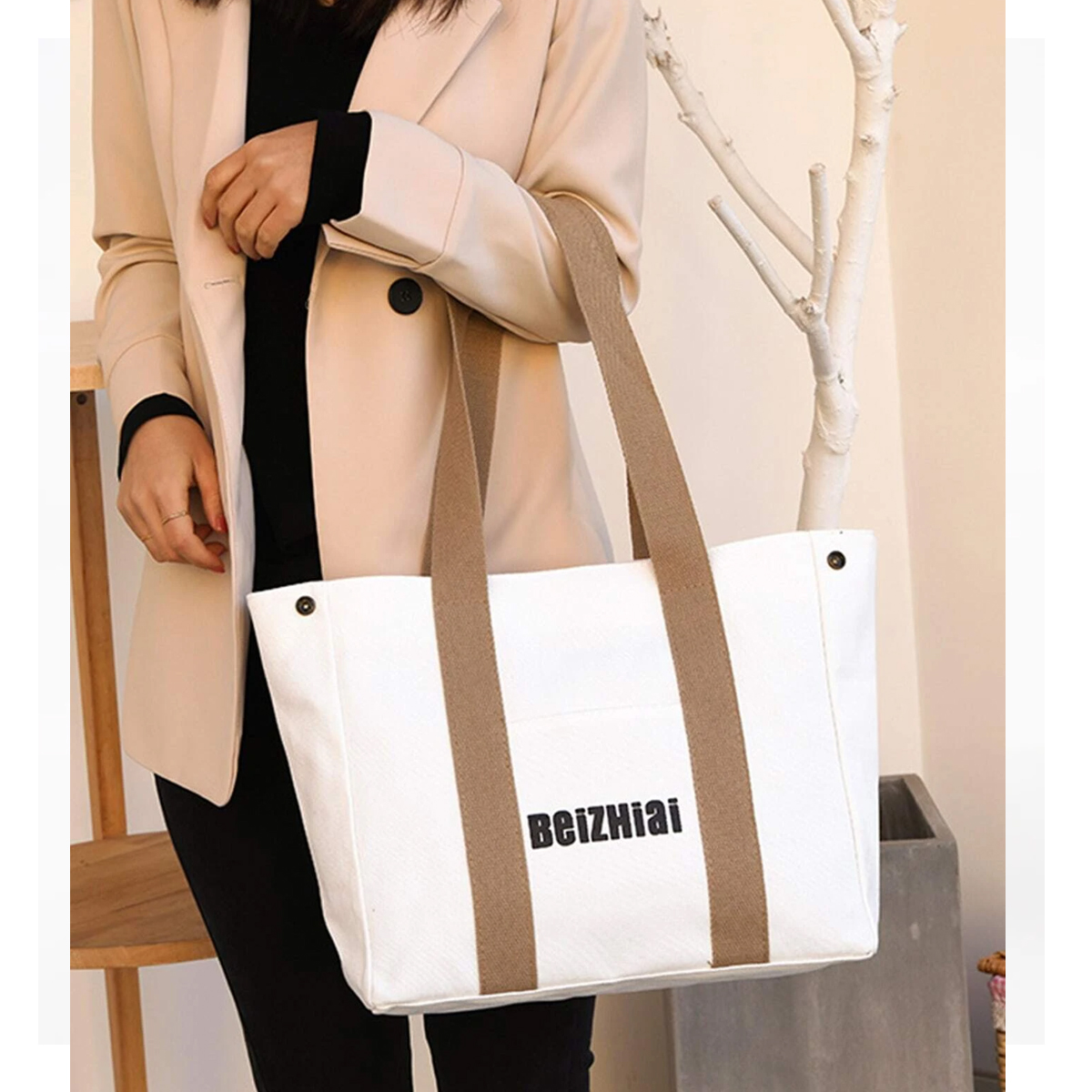 Bolsa De Lona Estilo Japonés De Gran Capacidad Resistente