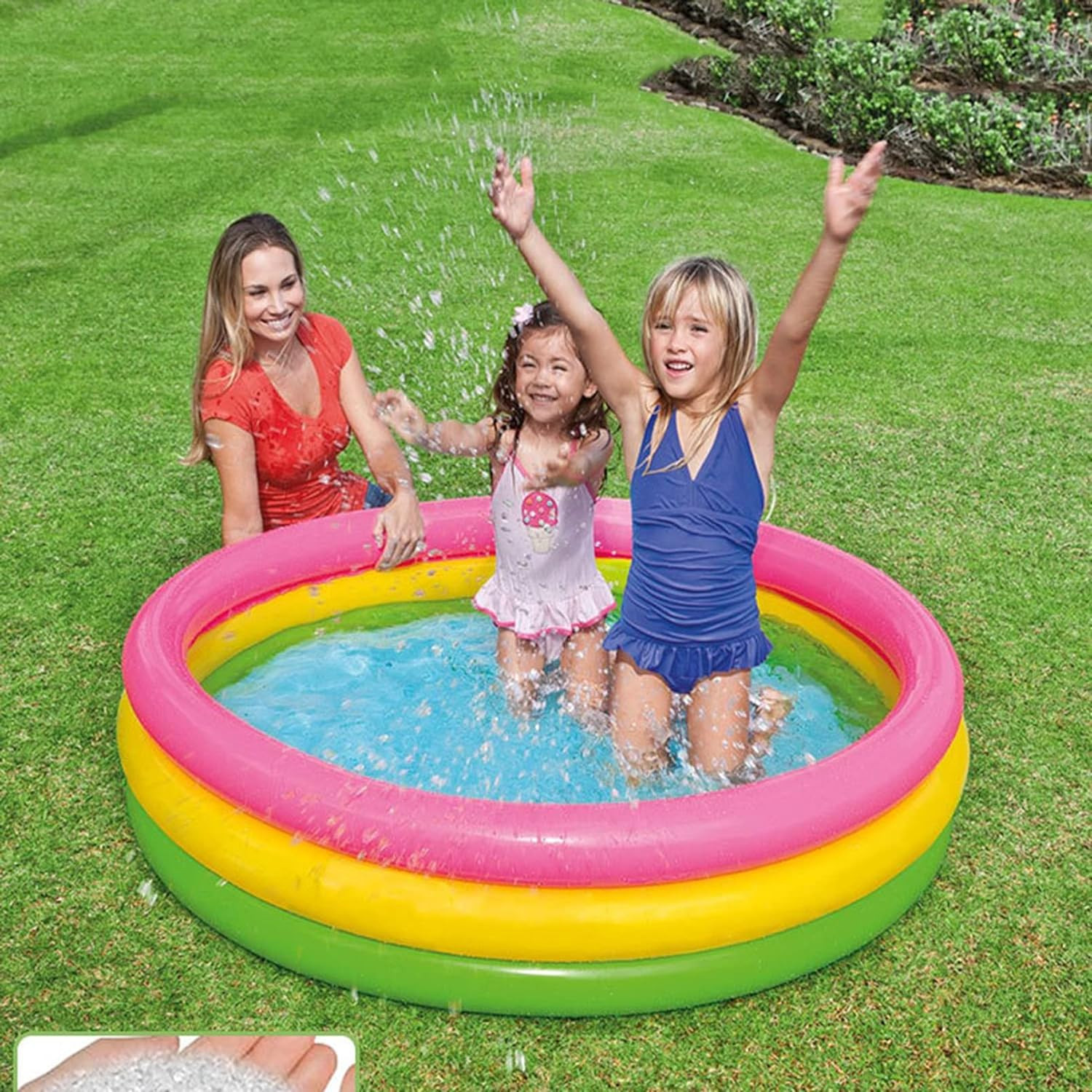 Bañera Inflable para Bebe Tina 150cm Niños Portatil Piscina  - Multicolor