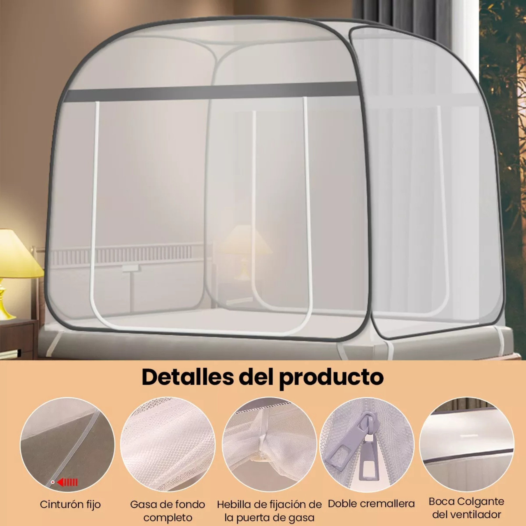 Tela Cortina Malla Mosquitera Cama Plegable Anti-mosquito