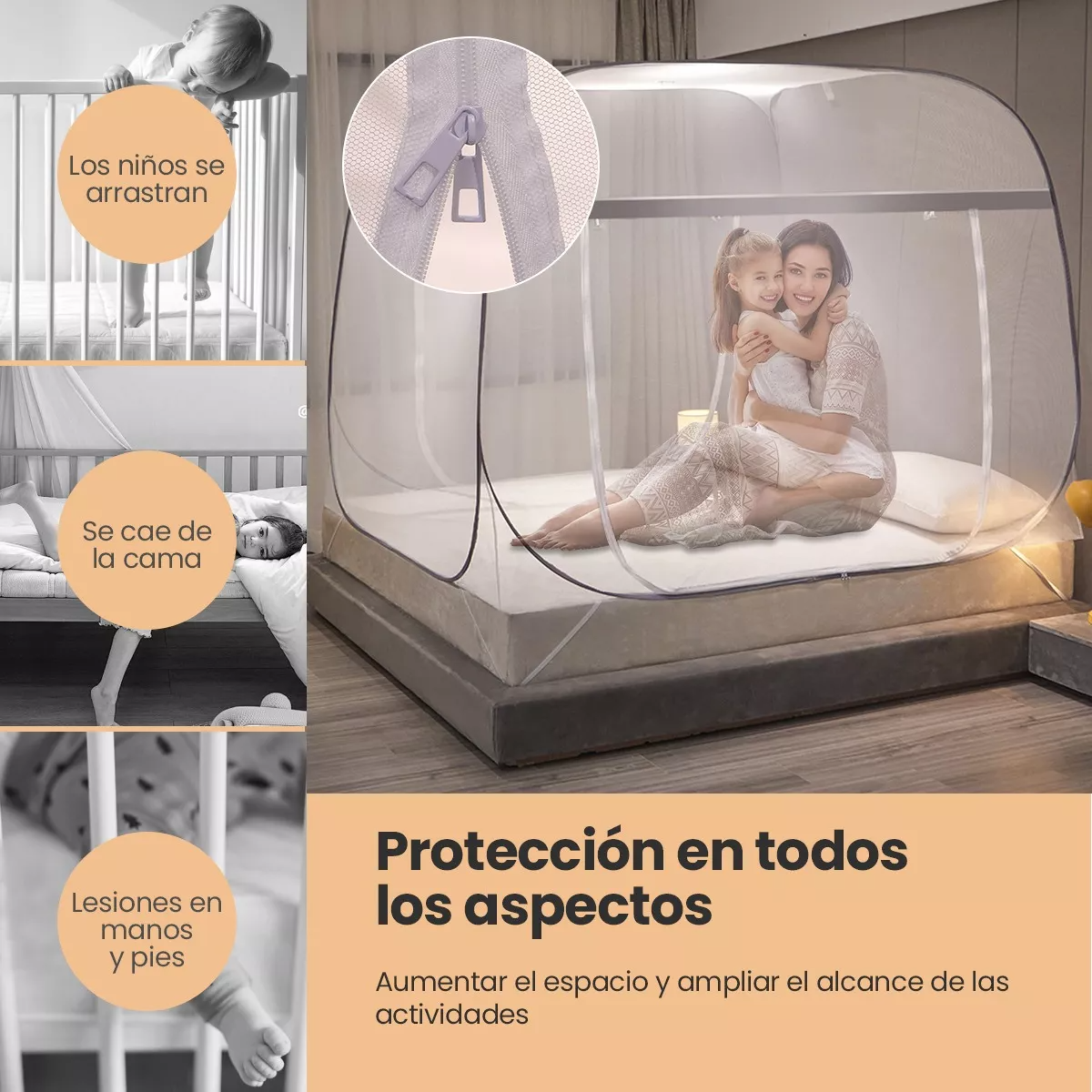 Tela Cortina Malla Mosquitera Cama Plegable Anti-mosquito