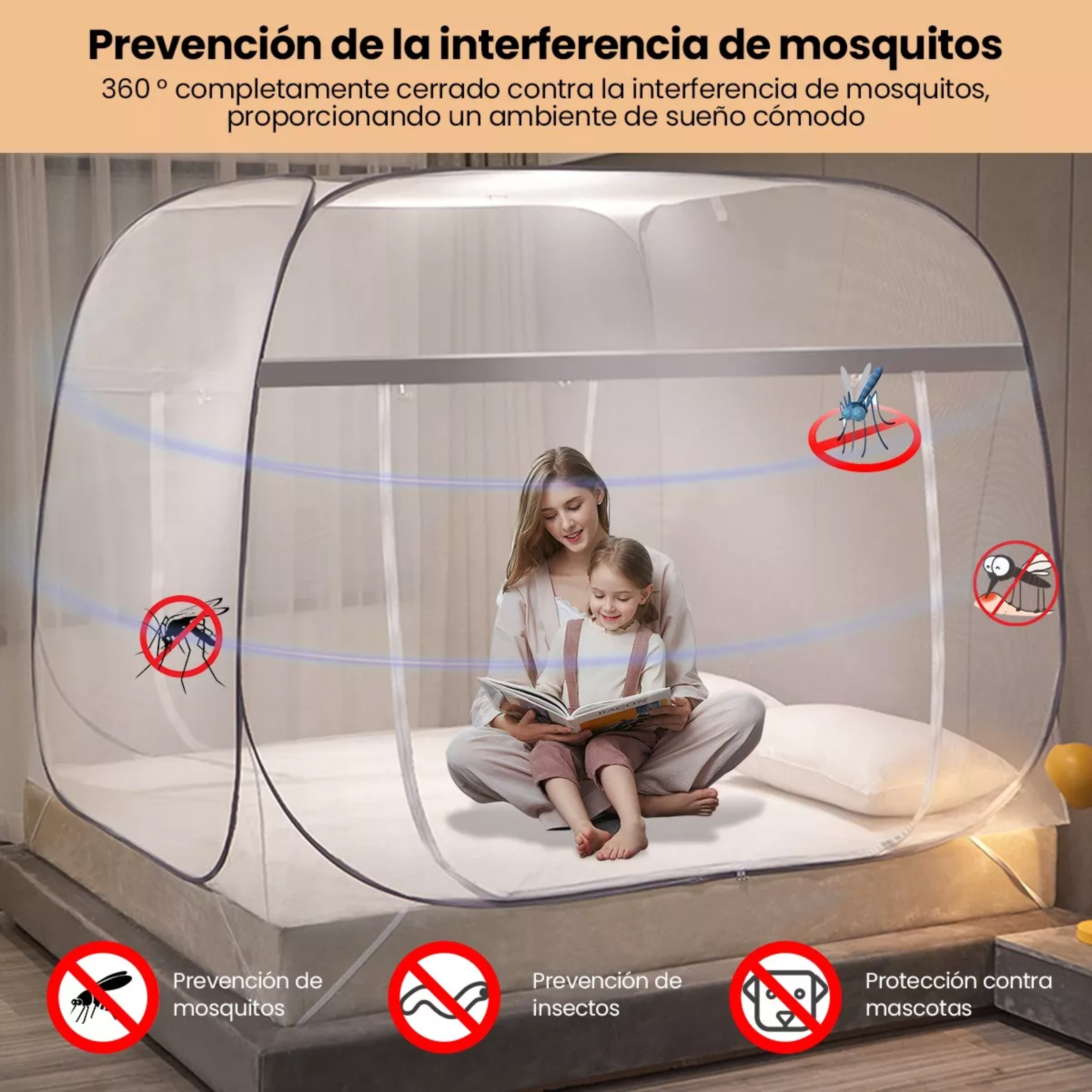 Tela Cortina Malla Mosquitera Cama Plegable Anti-mosquito