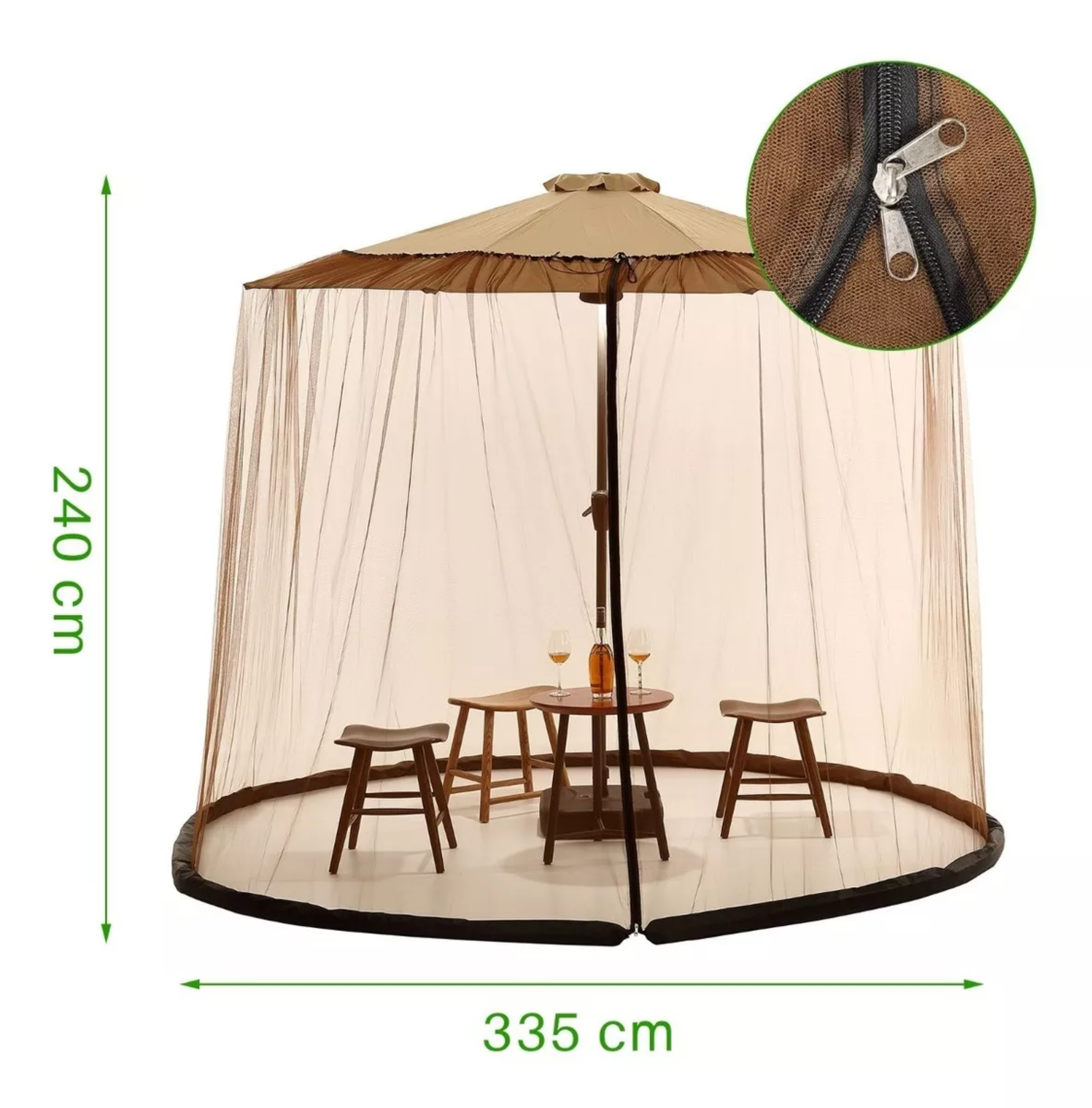 Mosquiteras De Sombrilla Para Jardín Patio 240*335cm