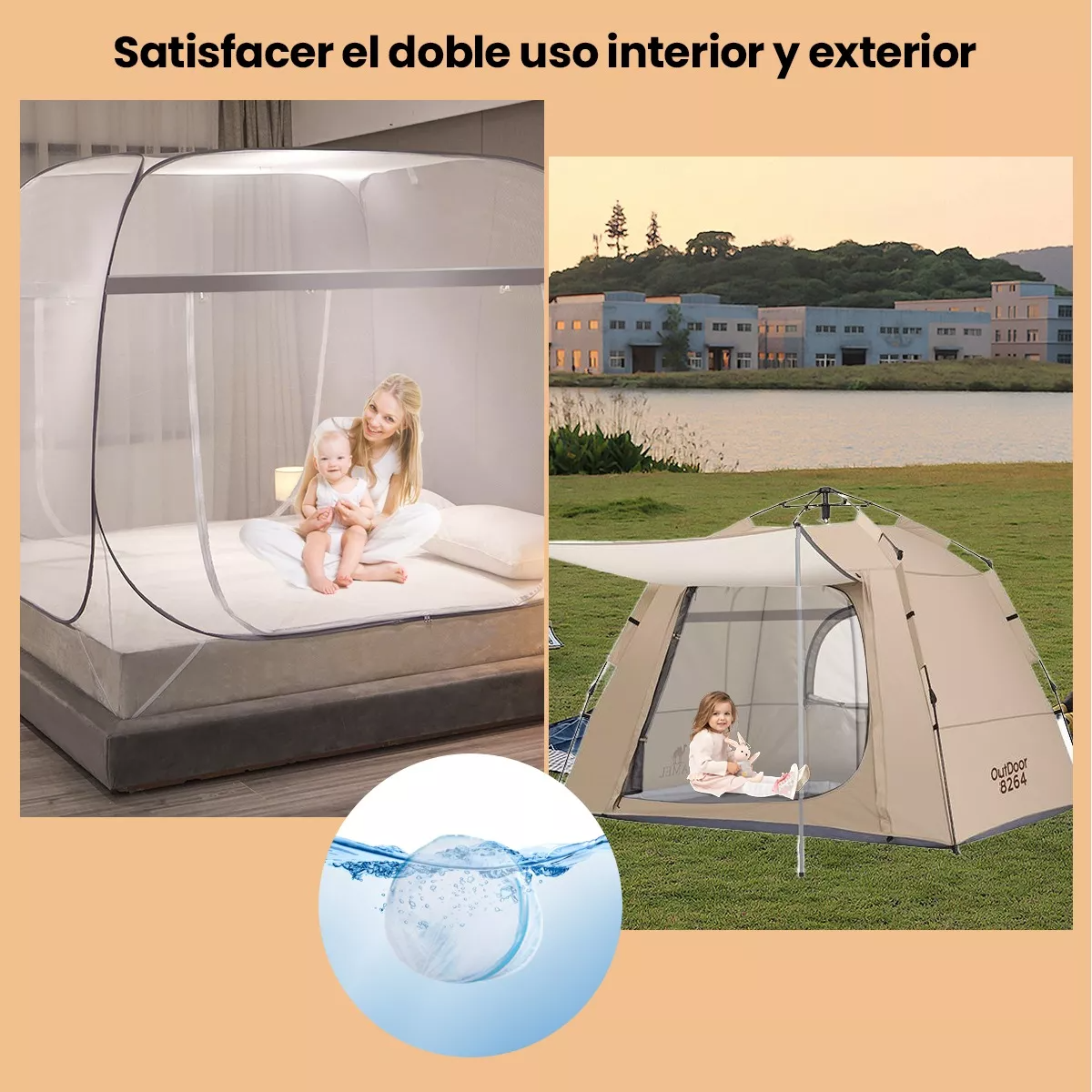 Tela Cortina Malla Mosquitera Cama Plegable Anti-mosquito