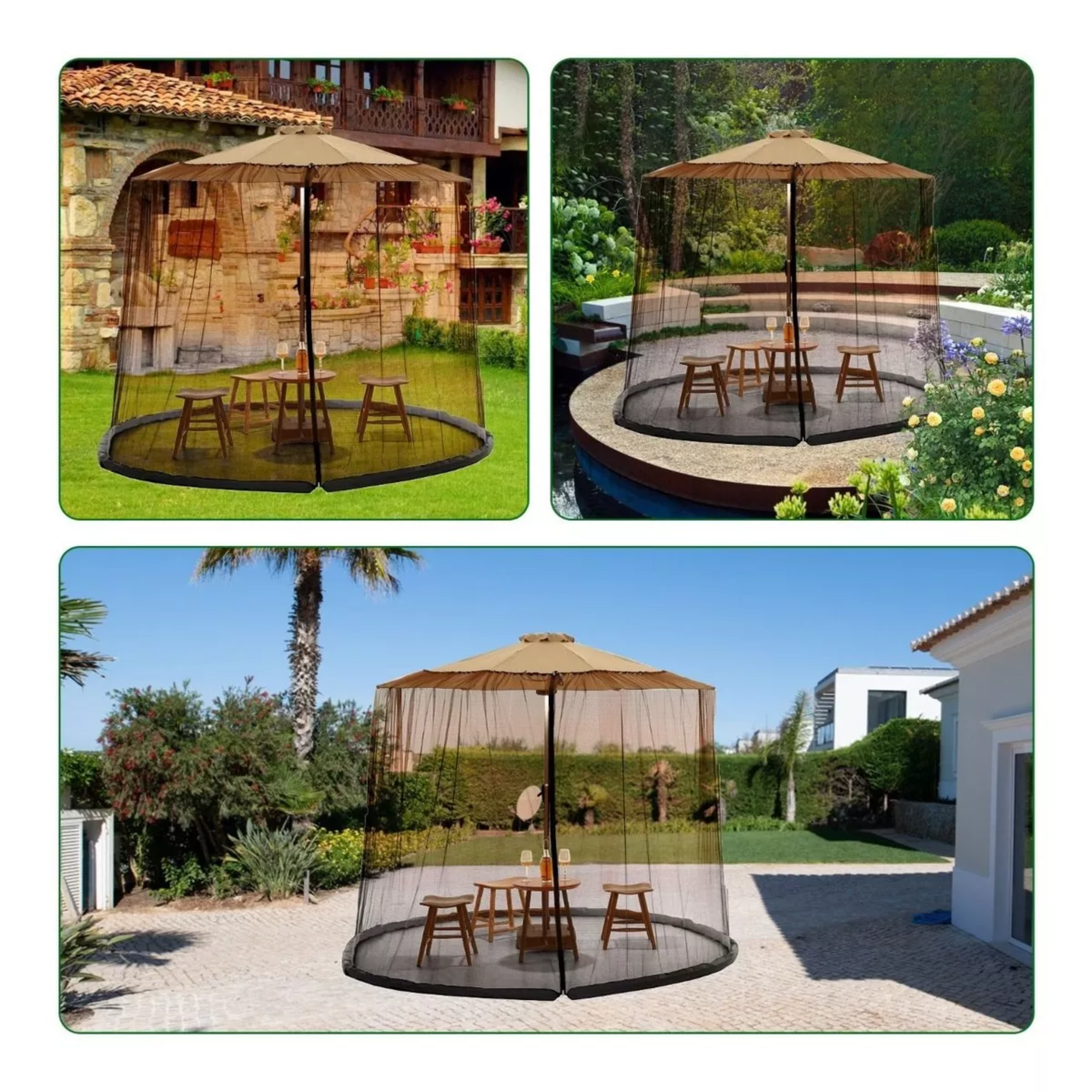 Mosquiteras De Sombrilla Para Jardín Patio 240*335cm