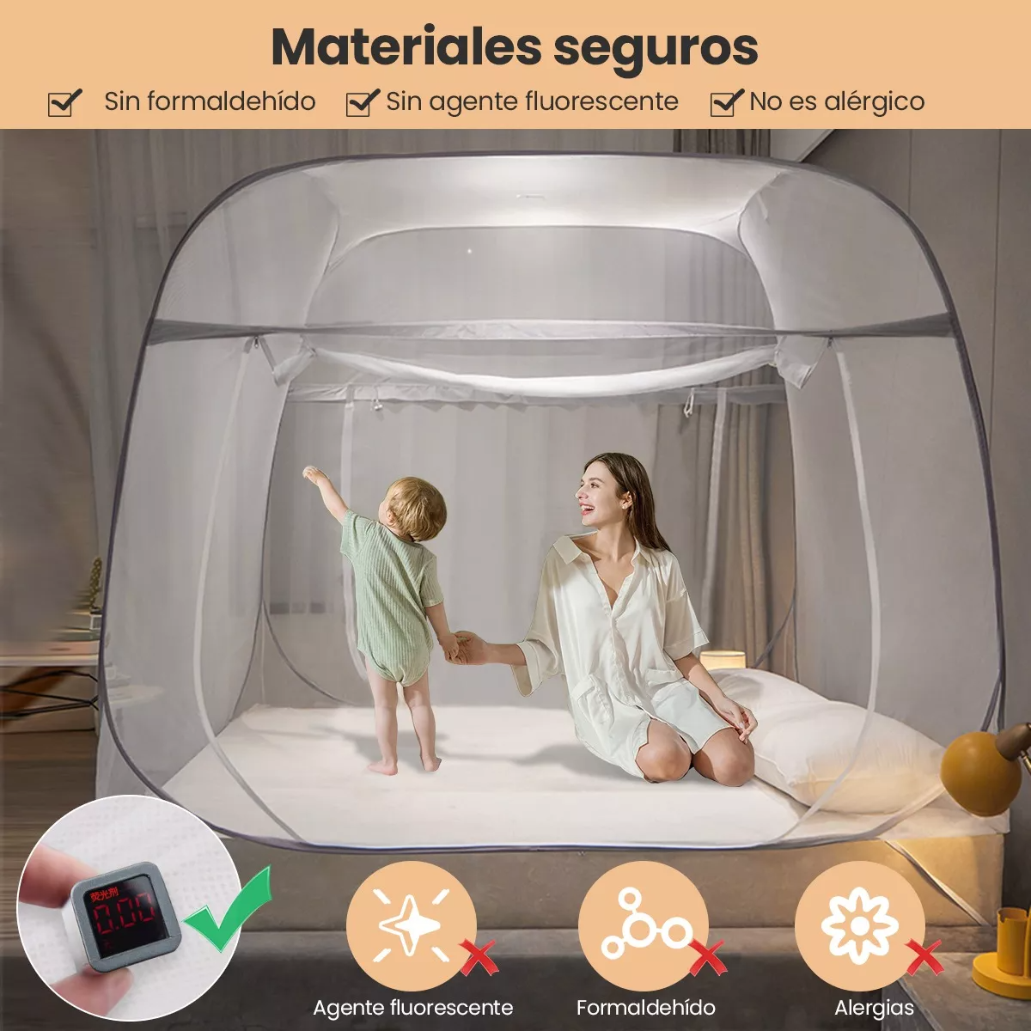Tela Cortina Malla Mosquitera Cama Plegable Anti-mosquito