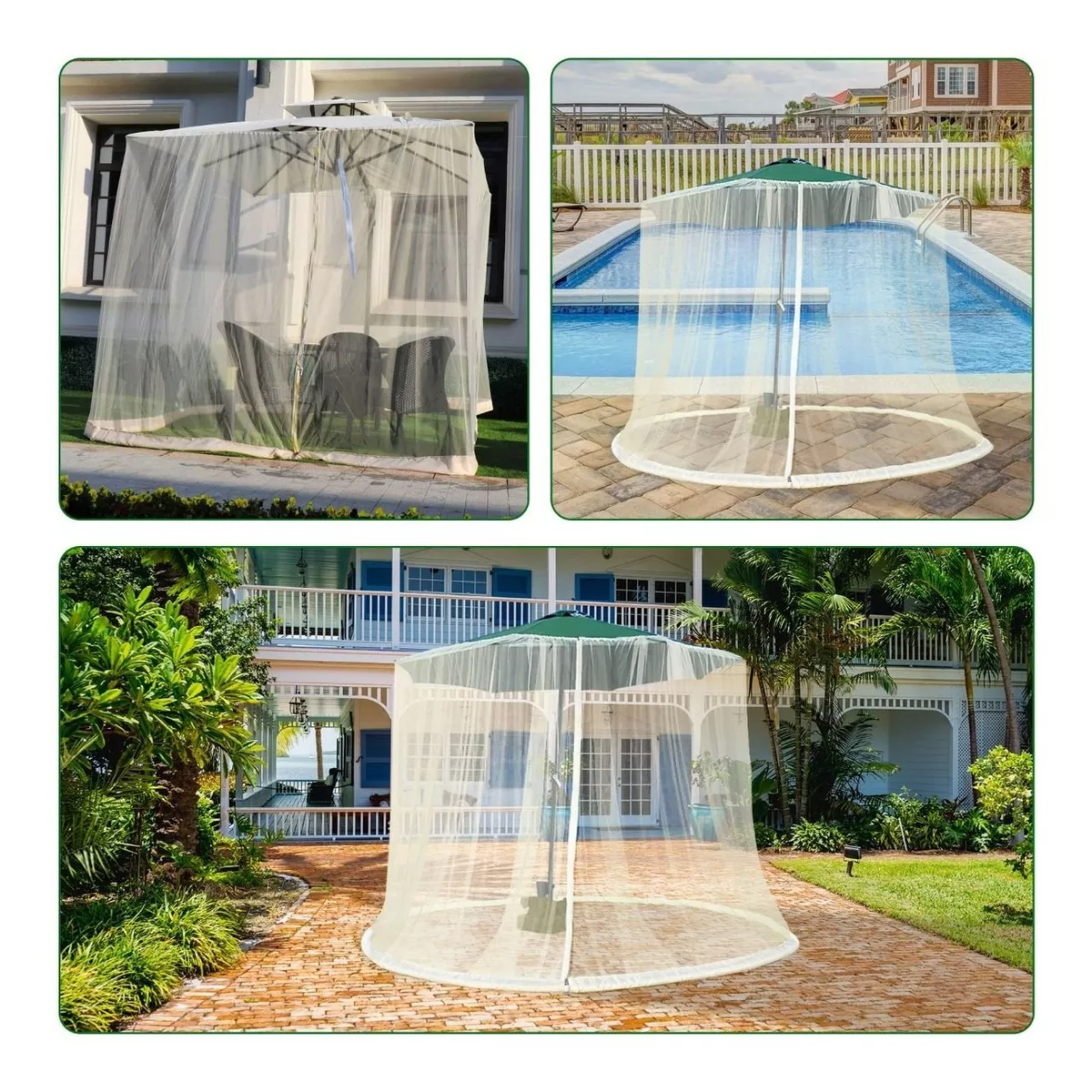 Mosquiteras De Sombrilla Para Jardín Patio 240*335cm