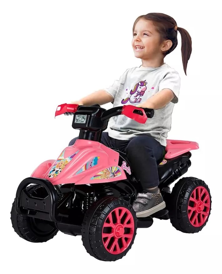 Montable cuatrimoto Eléctrica Barbie Rosa
