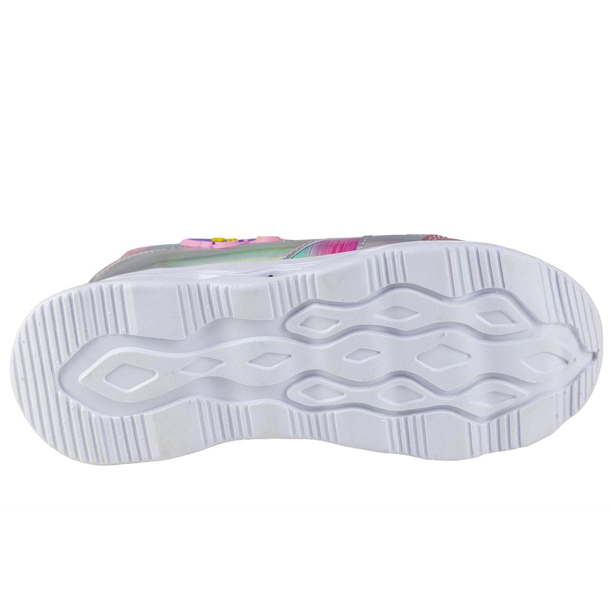 Tenis De Luces Para Niña Mariposa Kids Shoes 106-7 Plata Urbanos