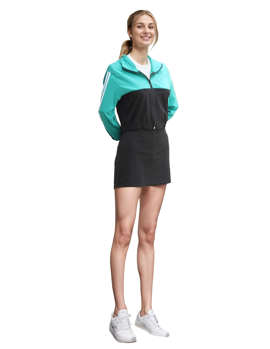 Conjunto falda short y chamarra Bomy de licra para mujer