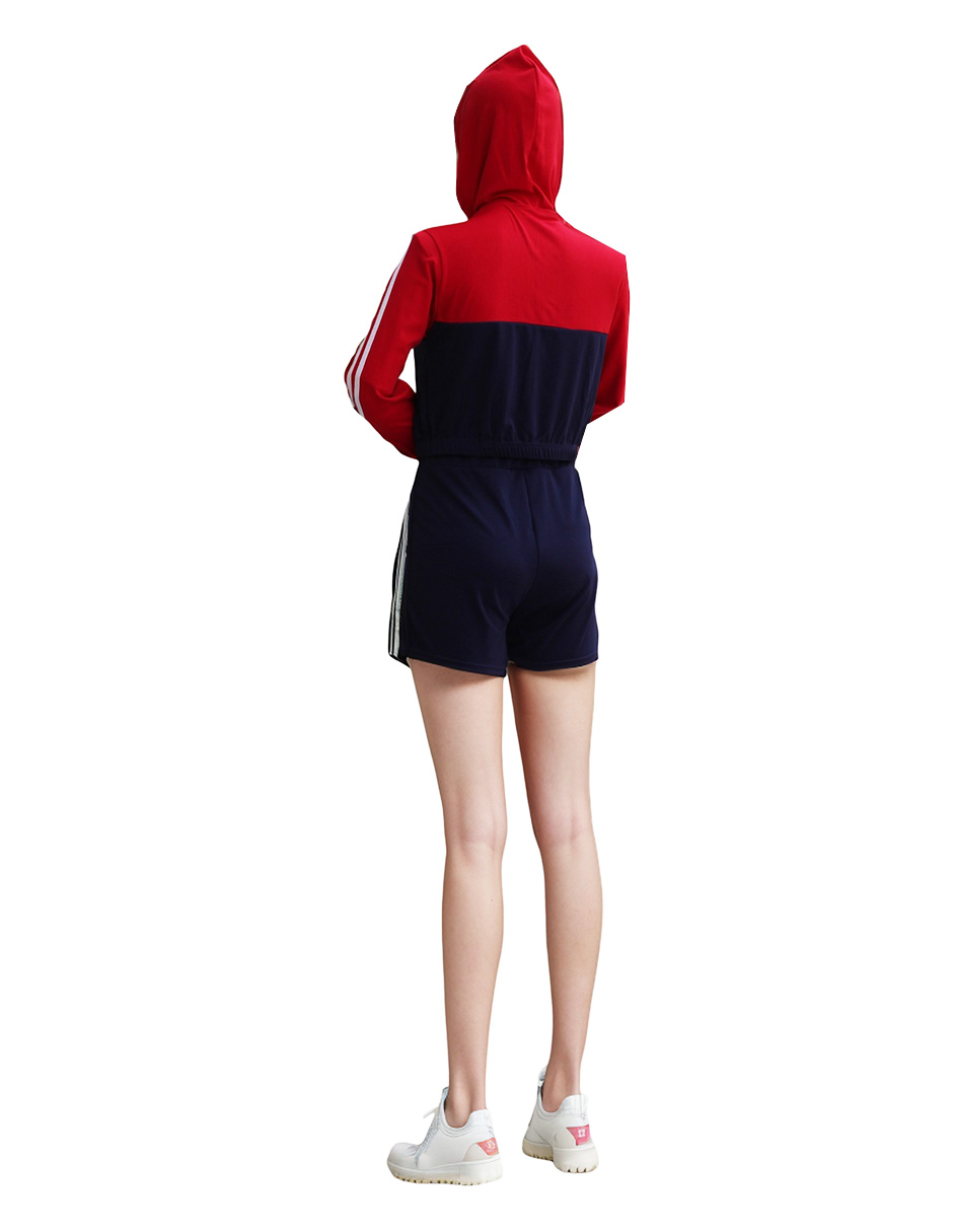Conjunto falda short y chamarra Bomy de licra para mujer